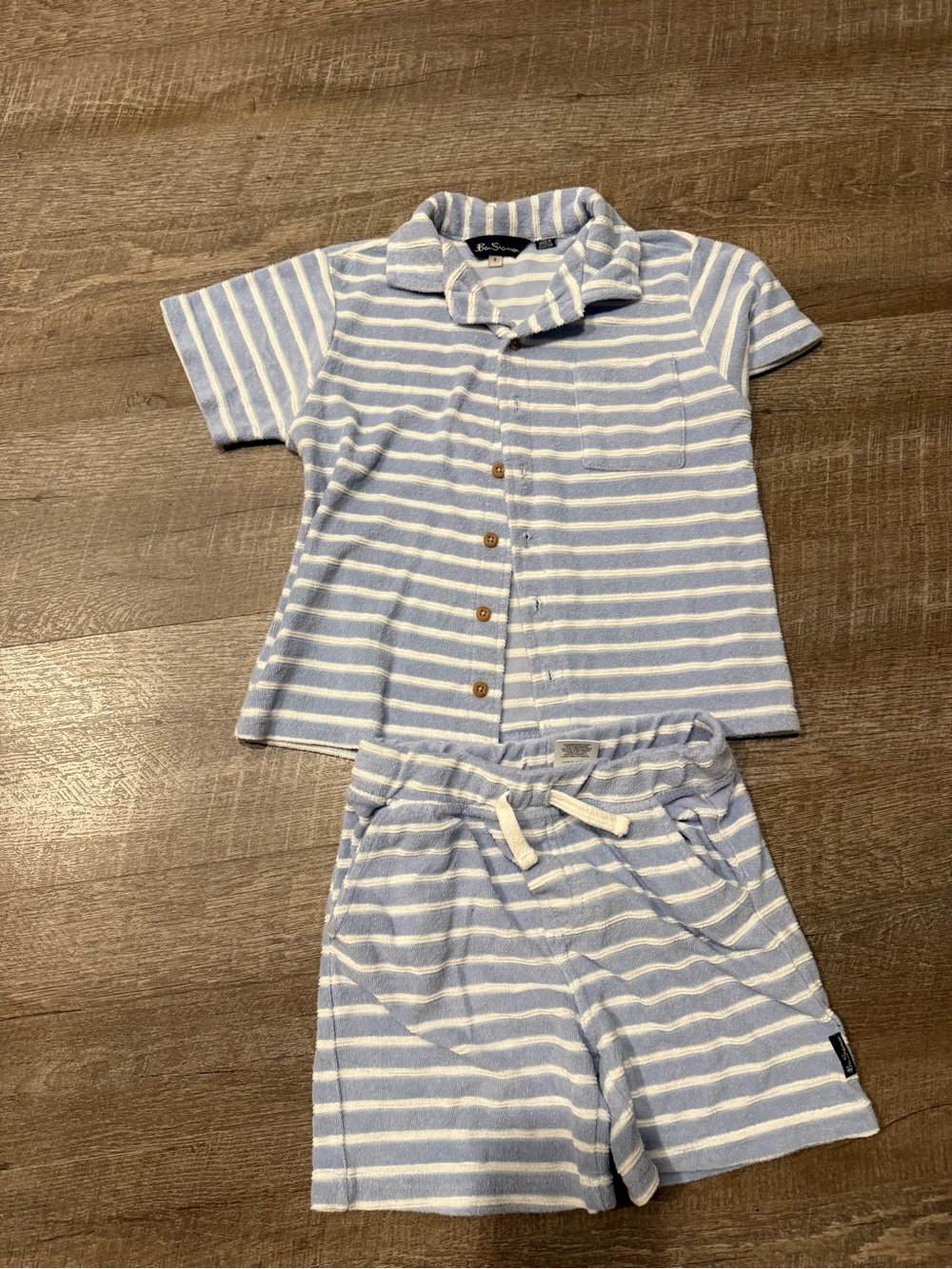 Ben Sherman Light Blue & White Striped Kids matching set size 6